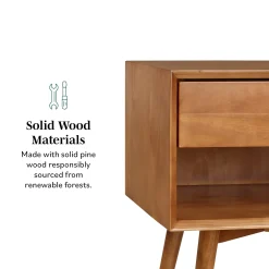 Mid-Century Solid Wood Nightstand Collection (1 or 2 Drawer)
