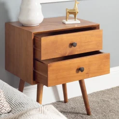 Mid-Century Solid Wood Nightstand Collection (1 or 2 Drawer)