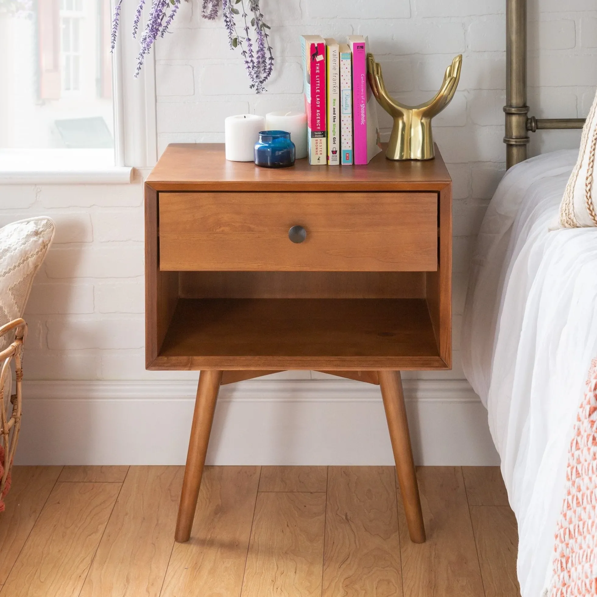 Mid-Century Solid Wood Nightstand Collection (1 or 2 Drawer)