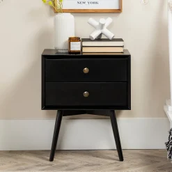 Mid-Century Solid Wood Nightstand Collection (1 or 2 Drawer)