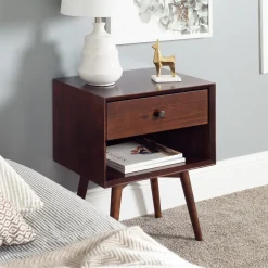 Mid-Century Solid Wood Nightstand Collection (1 or 2 Drawer)