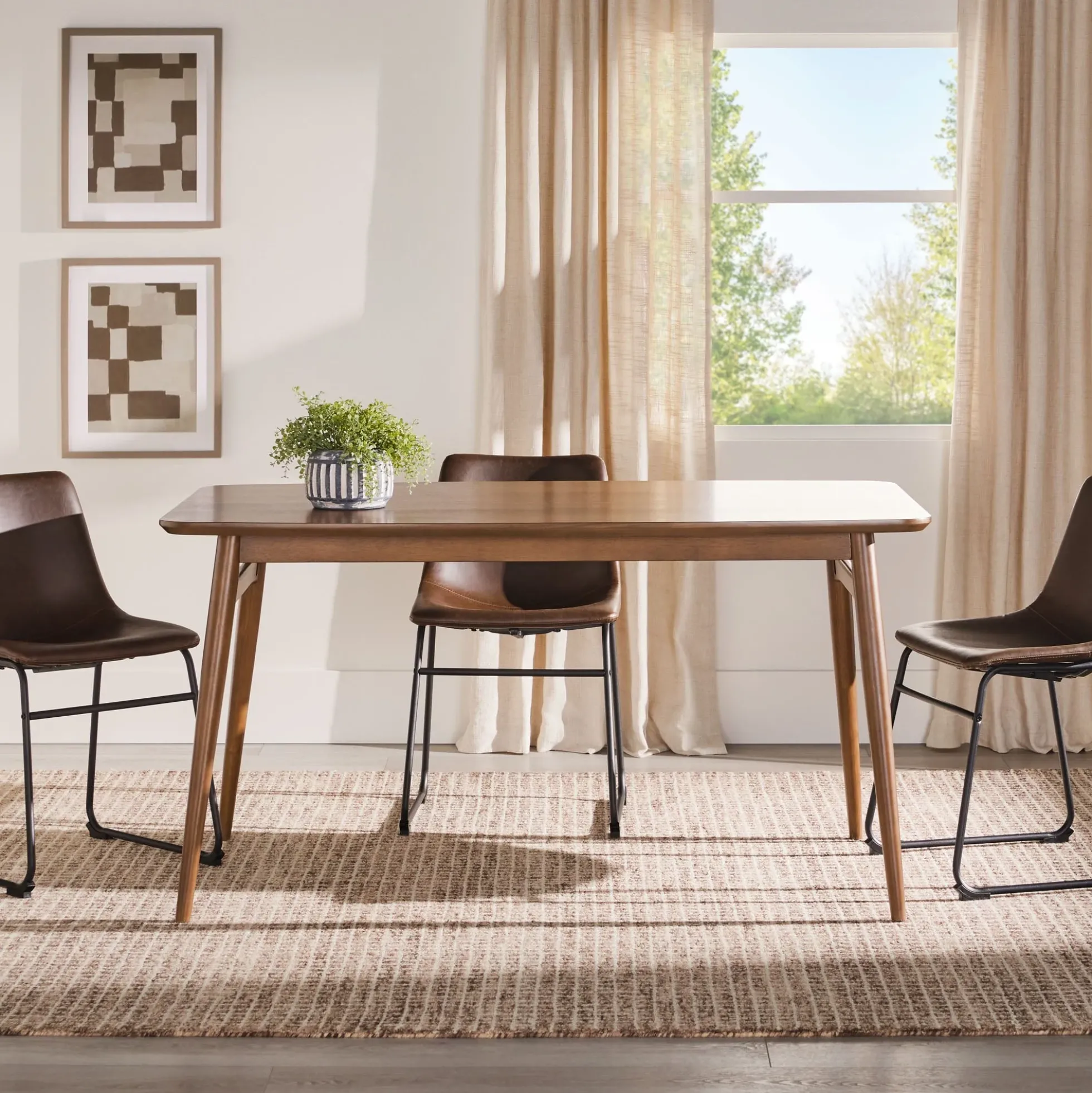 Mid-Century Taberu Modern Wood Dining Table