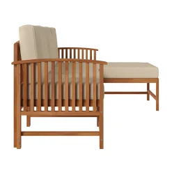 Midland Modern Solid Wood 3-Piece Outdoor Sectional Set