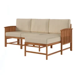 Midland Modern Solid Wood 3-Piece Outdoor Sectional Set