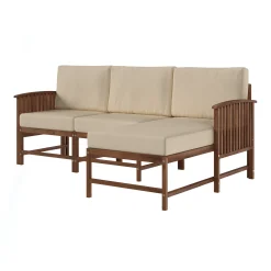 Midland Modern Solid Wood 3-Piece Outdoor Sectional Set