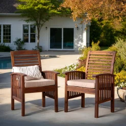 Midland Outdoor Patio Chairs with Cushions, Set of 2