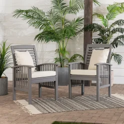 Midland Outdoor Patio Chairs with Cushions, Set of 2