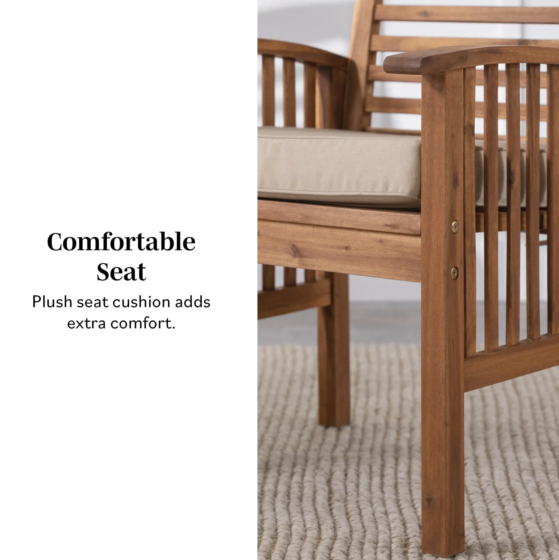 Midland Outdoor Patio Chairs with Cushions, Set of 2