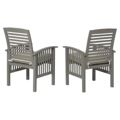 Midland Outdoor Patio Chairs with Cushions, Set of 2