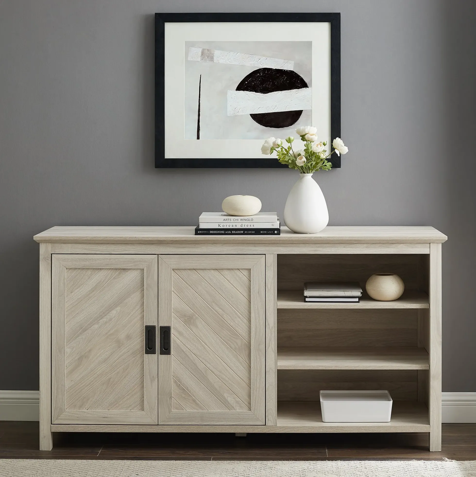 Mila Angled Groove Buffet Sideboard & TV Stand