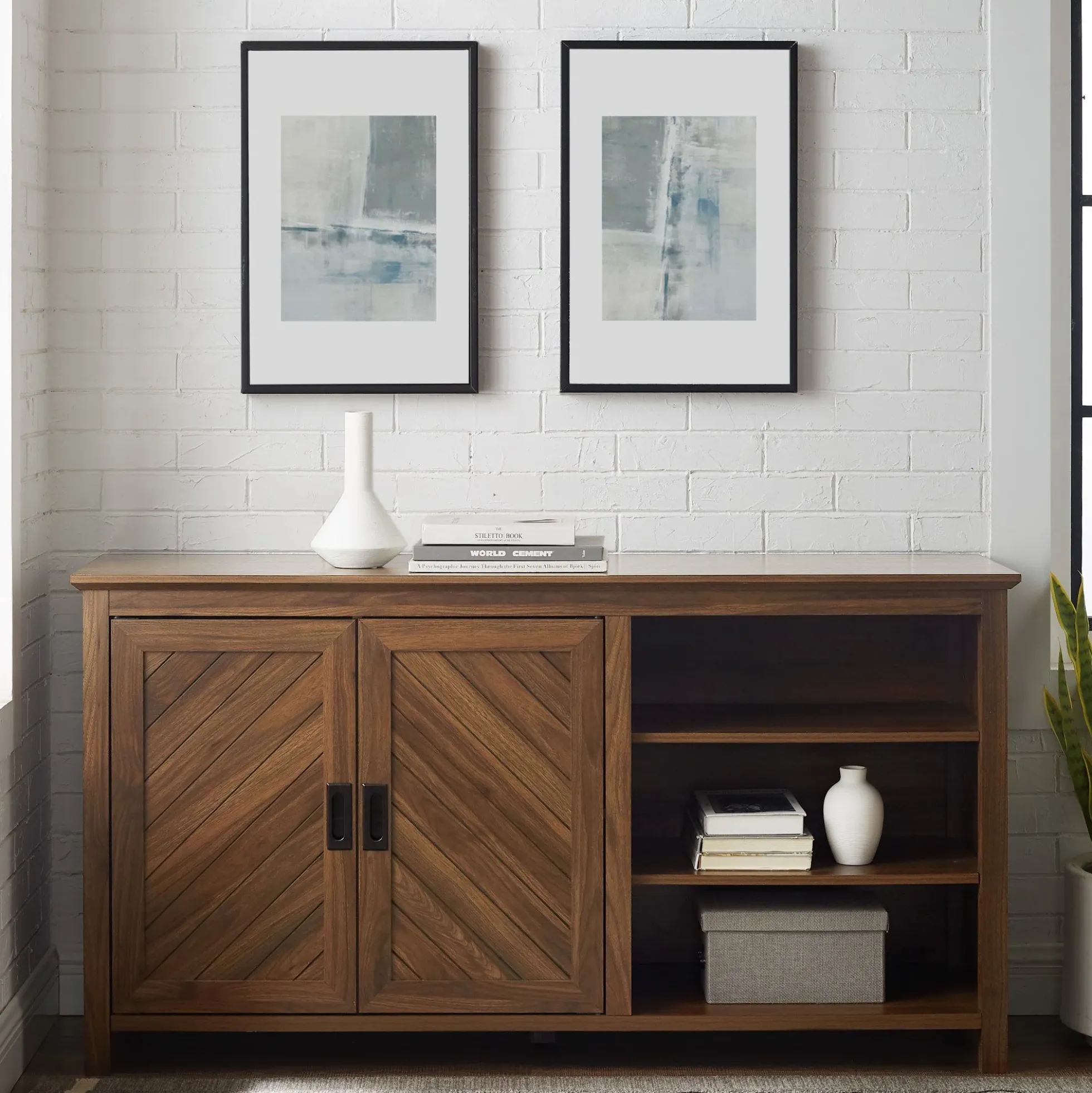 Mila Angled Groove Buffet Sideboard & TV Stand