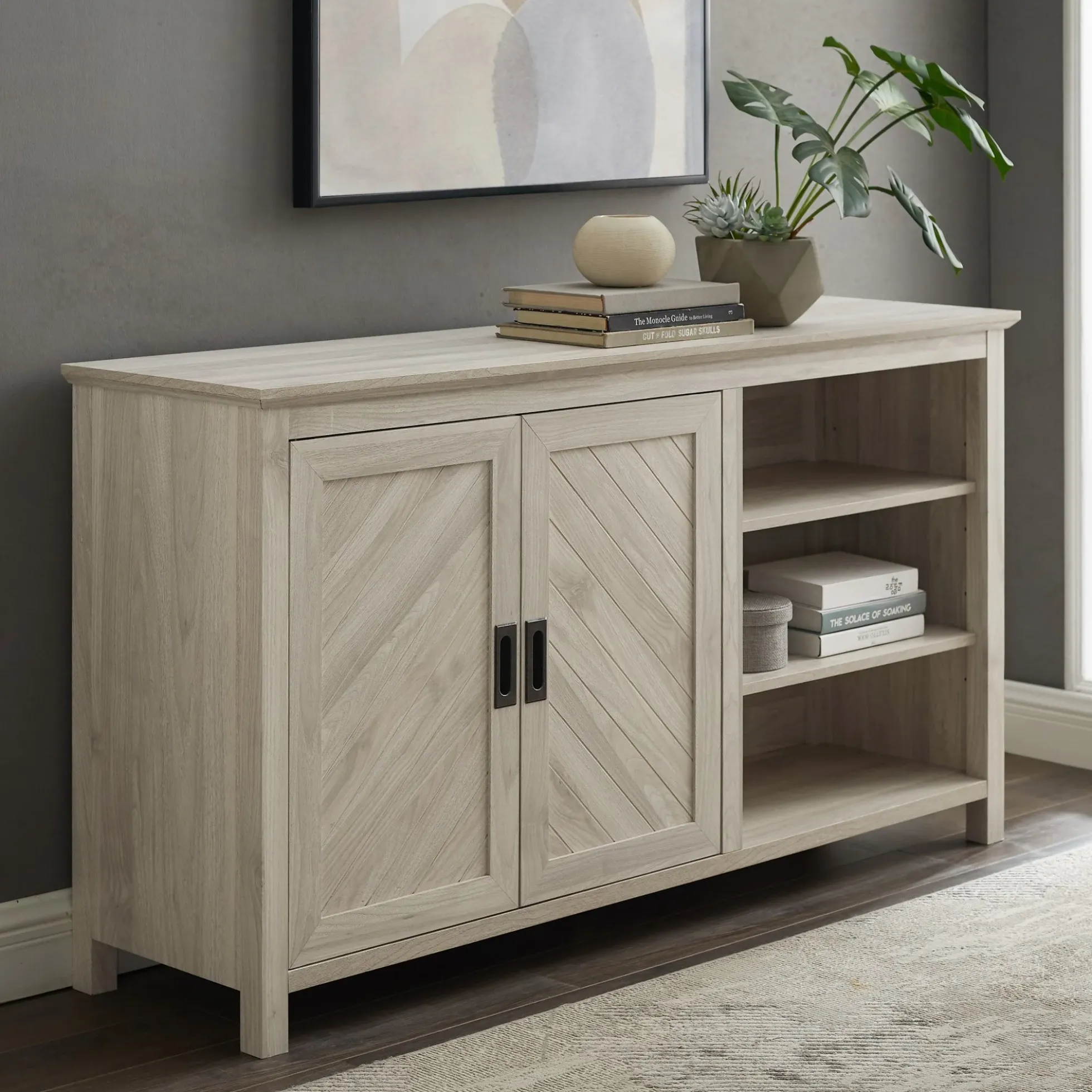 Mila Angled Groove Buffet Sideboard & TV Stand