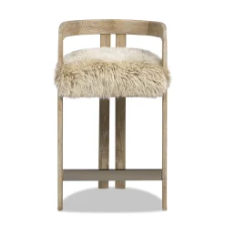 Millwick 26.5' Low Back Genuine Fur Counter Stool