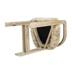 Millwick 26.5' Low Back Genuine Fur Counter Stool