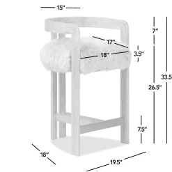 Millwick 26.5' Low Back Genuine Fur Counter Stool