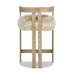 Millwick 26.5' Low Back Genuine Fur Counter Stool