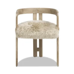 Millwick 21' Low Back Genuine Fur Dining Chair