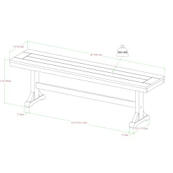 Millwright Solid Wood Dining Bench