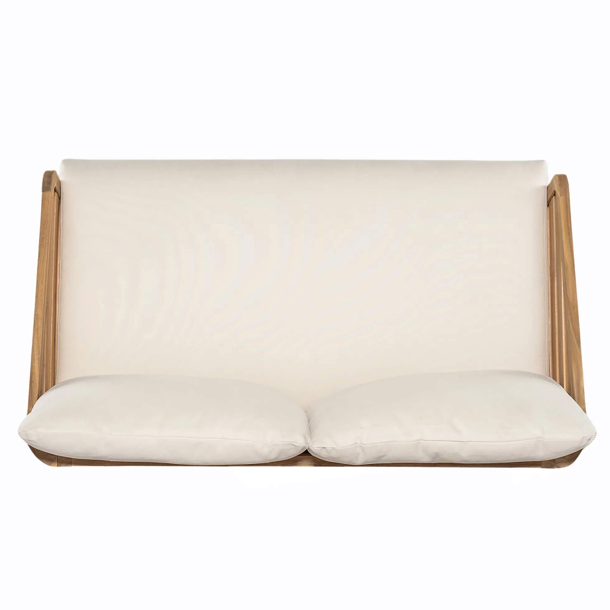 Minimalist Acacia Wood Outdoor Patio Loveseat and Coffee Table Set