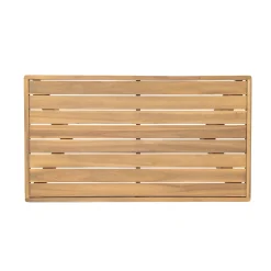 Minimalist Acacia Wood Outdoor Patio Loveseat and Coffee Table Set