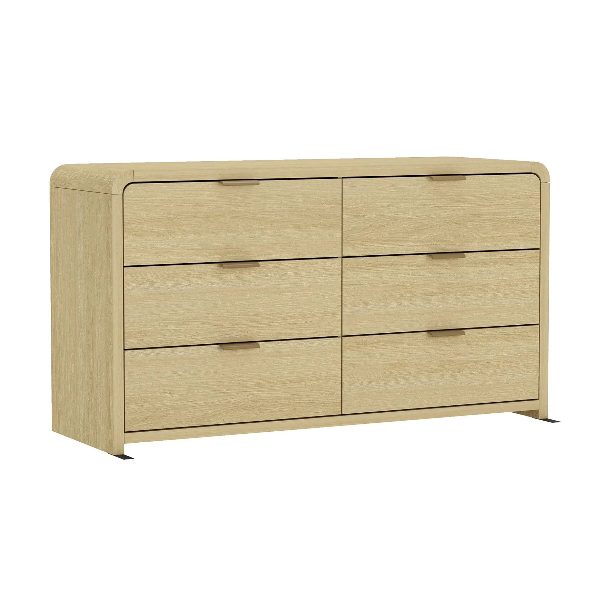 Minimalist Curve Design 6 Drawer Dresser