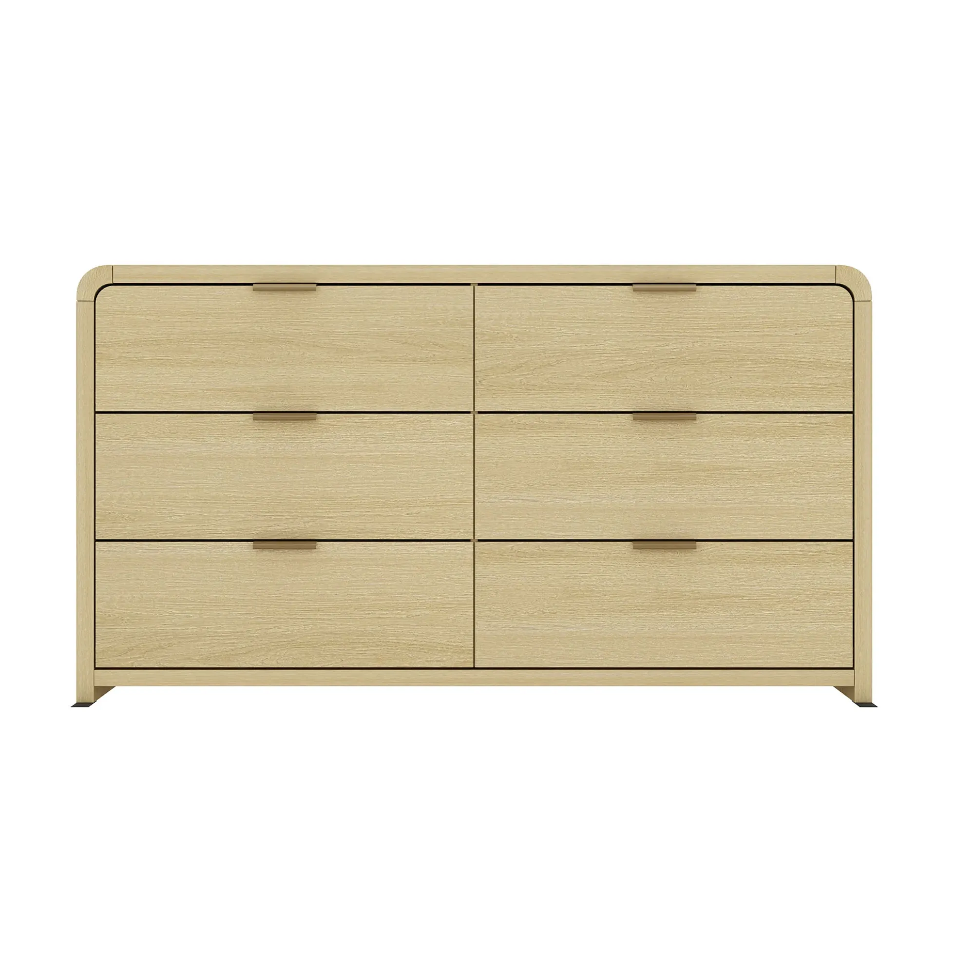 Minimalist Curve Design 6 Drawer Dresser