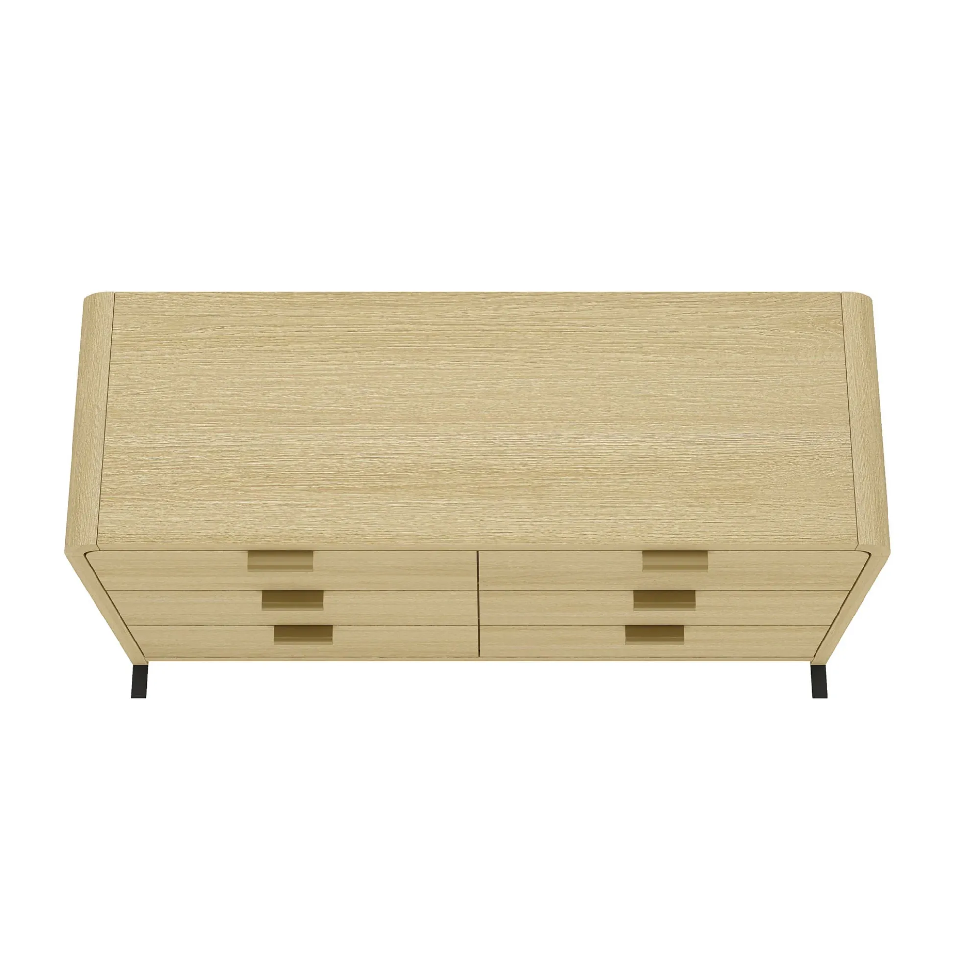Minimalist Curve Design 6 Drawer Dresser