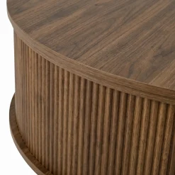 Minimalist Round Lift-Top Coffee Table with Hidden Storage