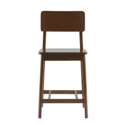 Minimalist Solid Wood Counter Stool, Set of 2