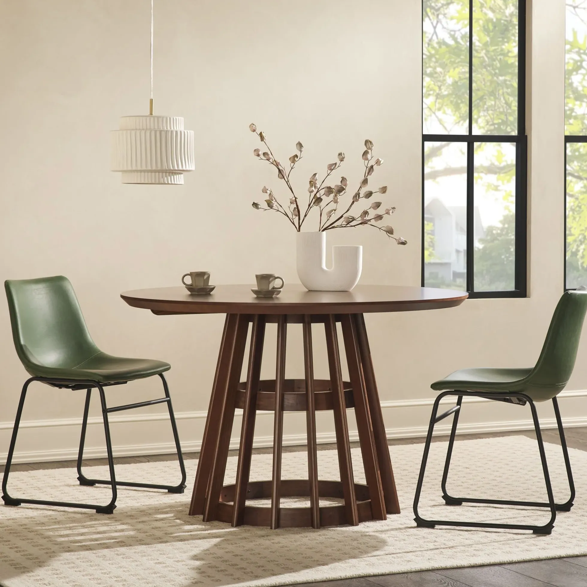 Modern 48 Round Solid Wood Dining Table