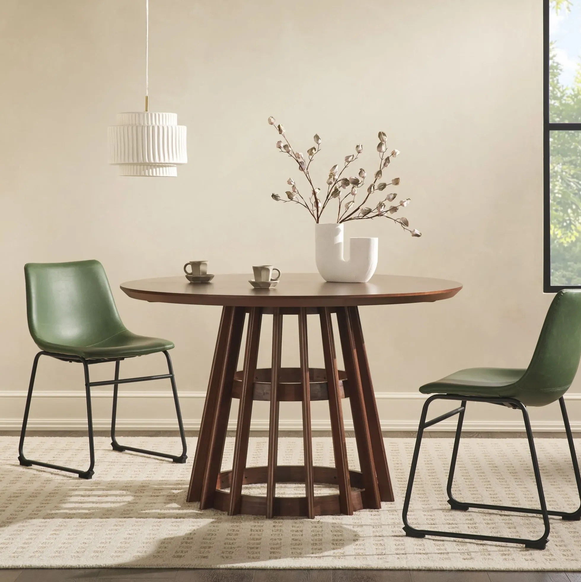 Modern 48 Round Solid Wood Dining Table