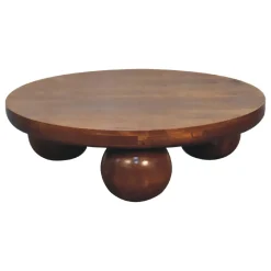 Modern Ball Leg Solid Wood Coffee Table Table