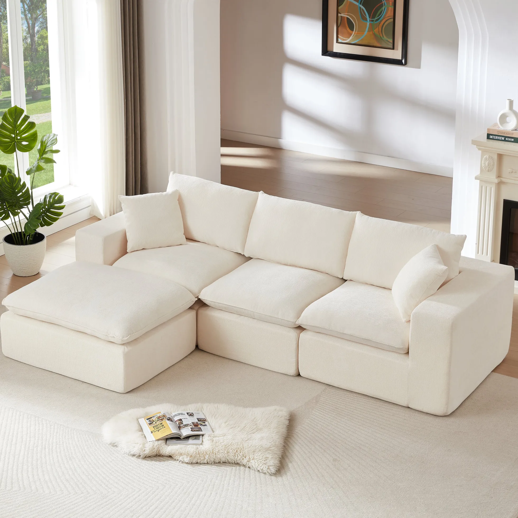 Modern Chenille Cloud Sofa Sectional