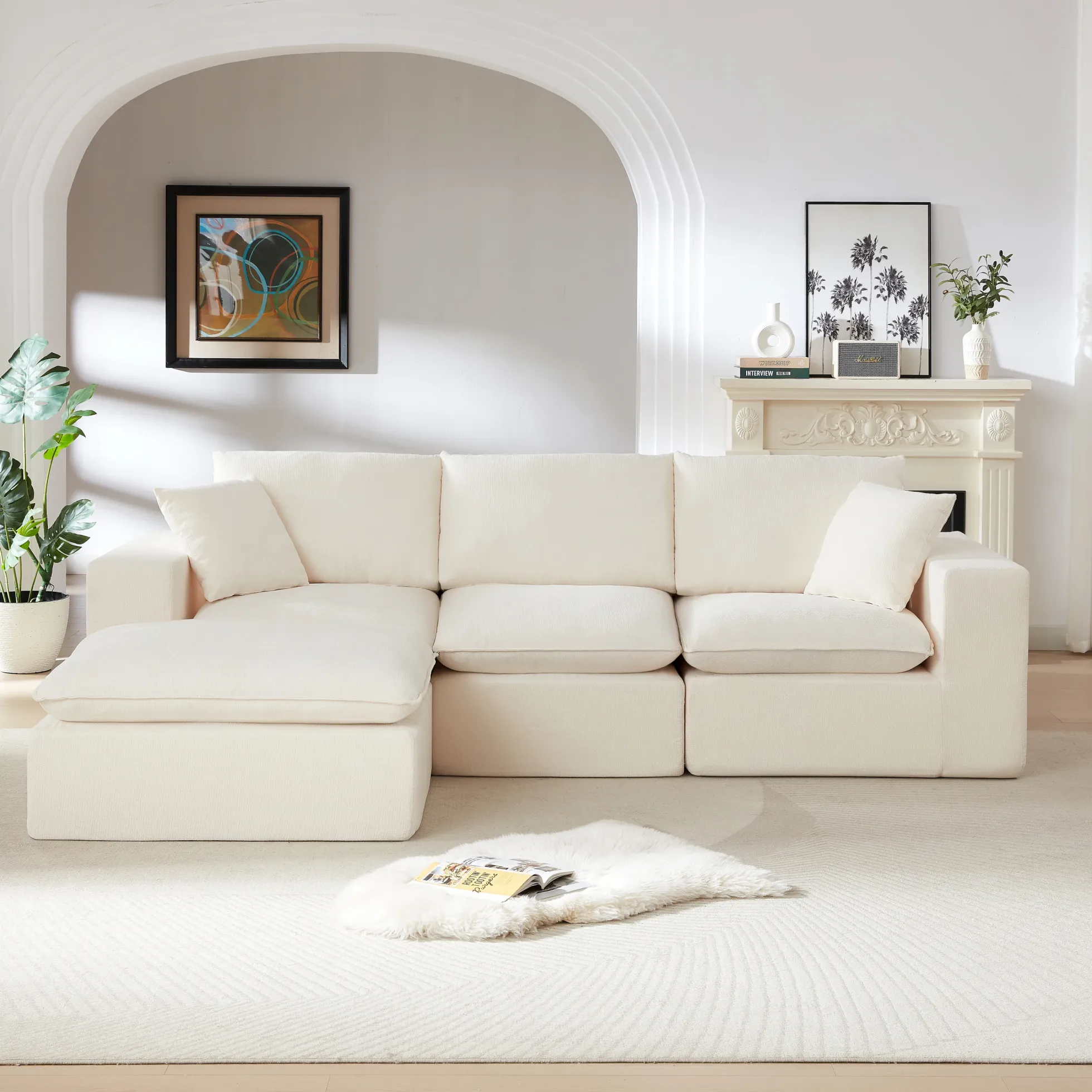 Modern Chenille Cloud Sofa Sectional