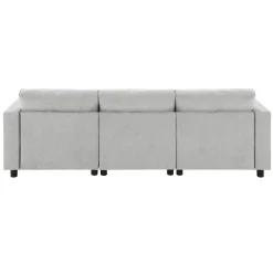 Modern Cloud Modular Sectional Sofa with Storage, Pillows and 2 Movable Ottomans