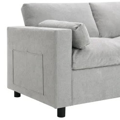 Modern Cloud Modular Sectional Sofa with Storage, Pillows and 2 Movable Ottomans