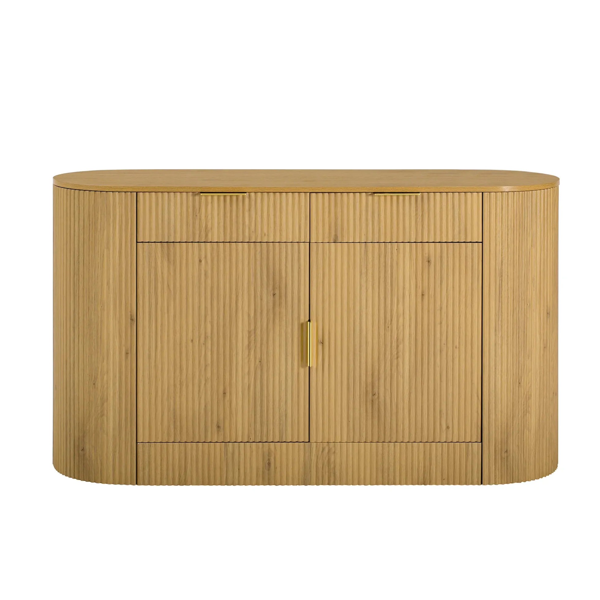 Modern Curve Design Fluted Storage Accent Cabinet / Sideboard
