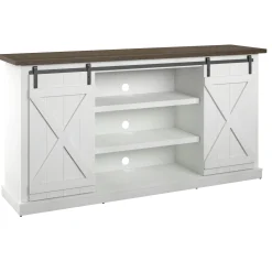 Modern Farmhouse TV Stand with Sliding Barn Doors for TVs up to 70