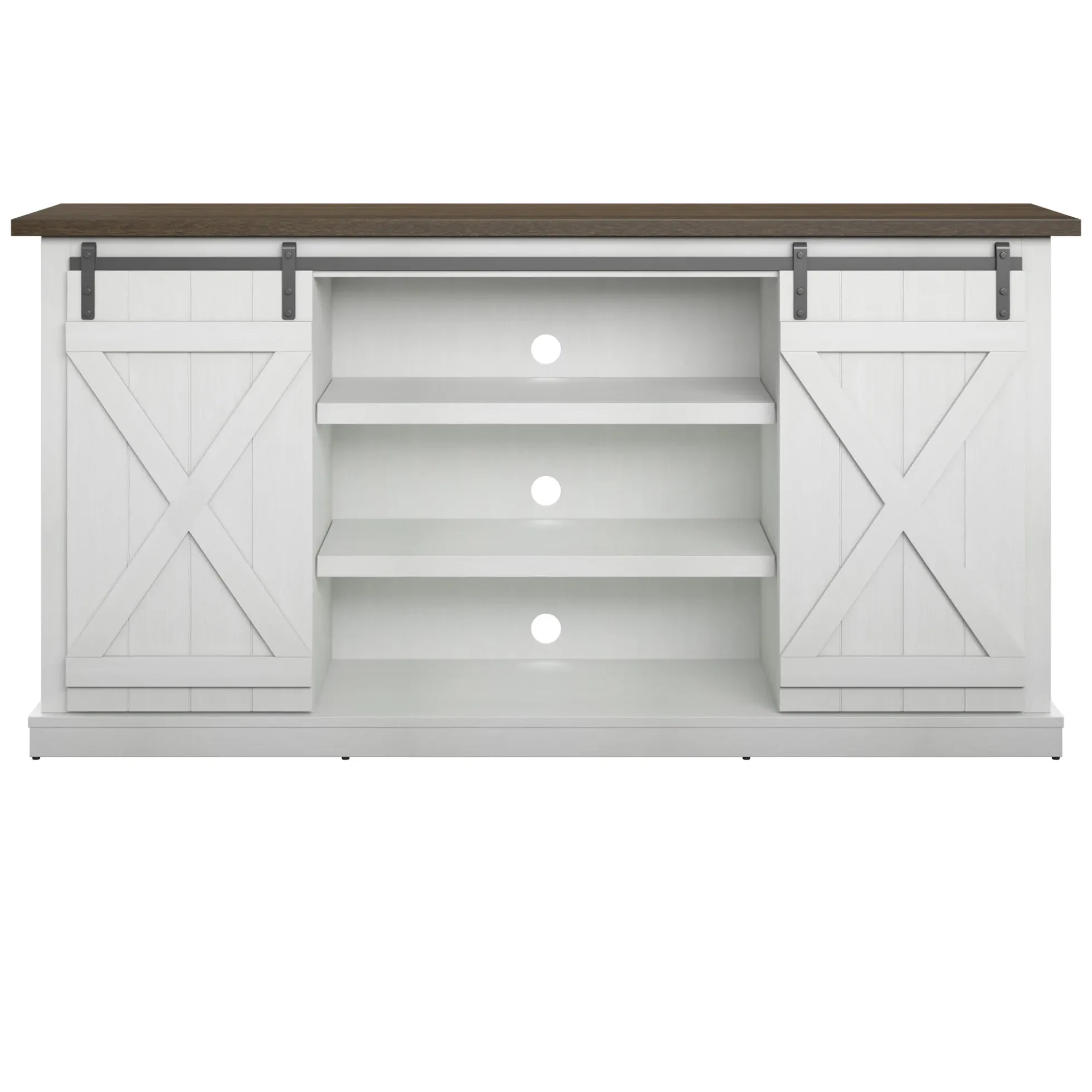 Modern Farmhouse TV Stand with Sliding Barn Doors for TVs up to 70"