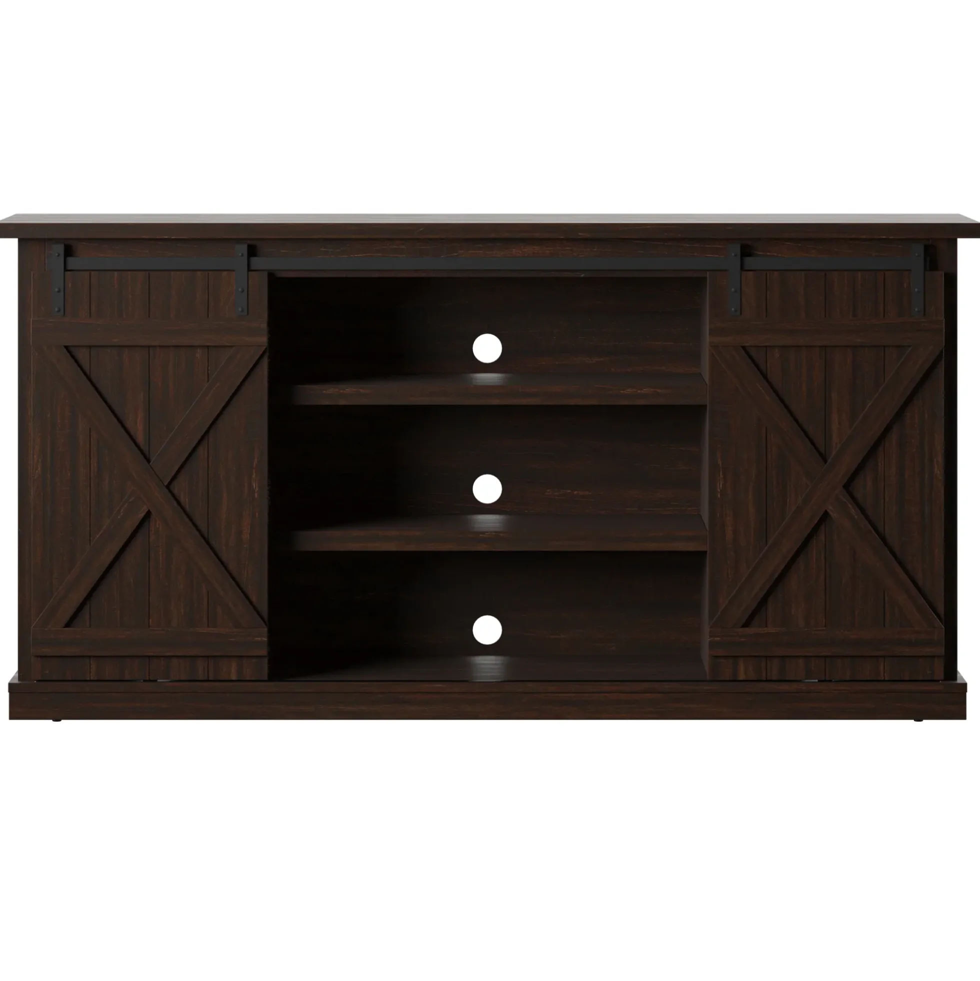 Modern Farmhouse TV Stand with Sliding Barn Doors for TVs up to 70"
