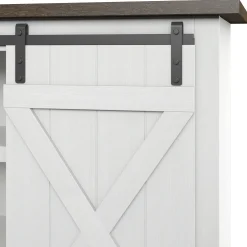 Modern Farmhouse TV Stand with Sliding Barn Doors for TVs up to 70