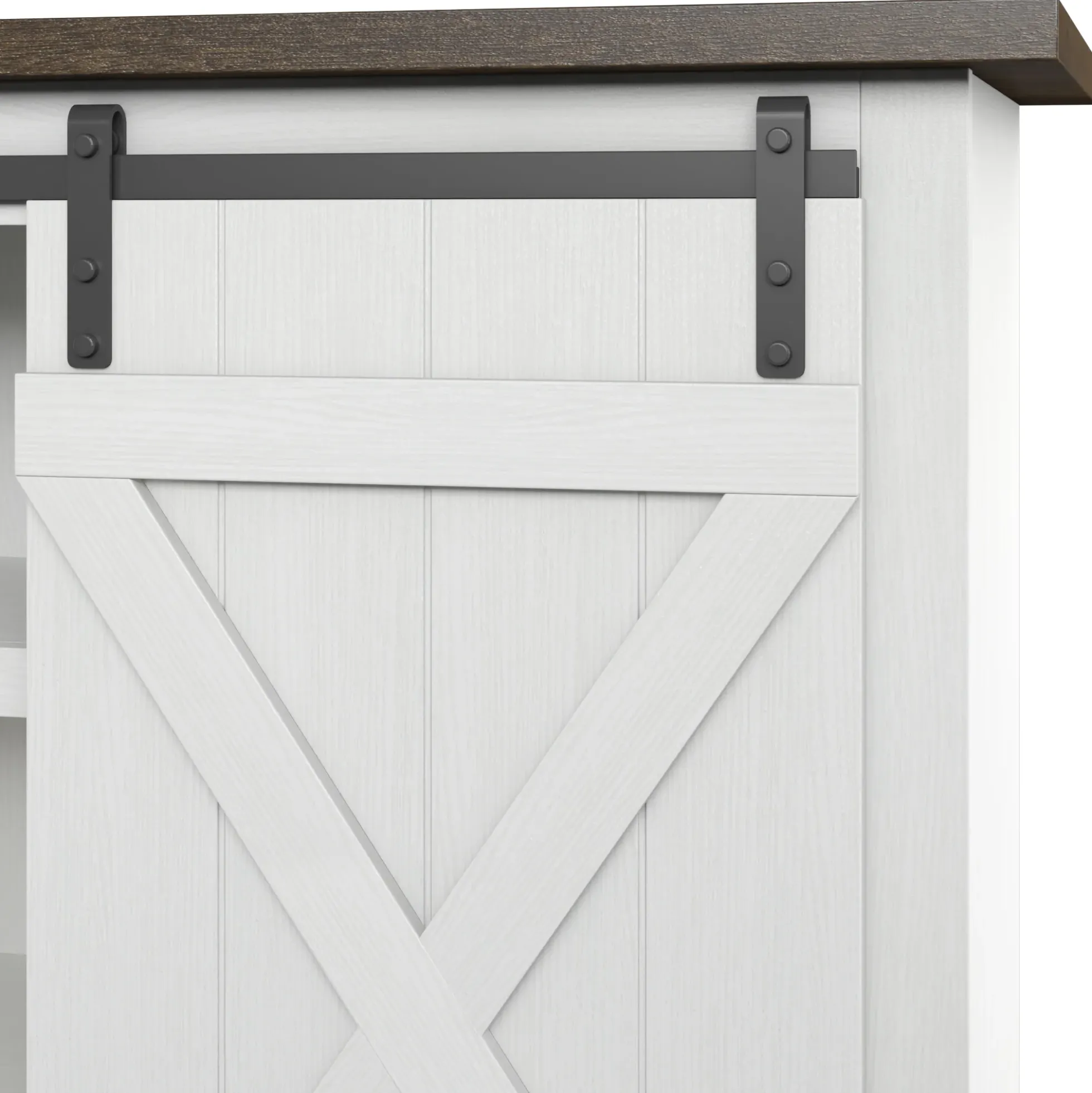 Modern Farmhouse TV Stand with Sliding Barn Doors for TVs up to 70"