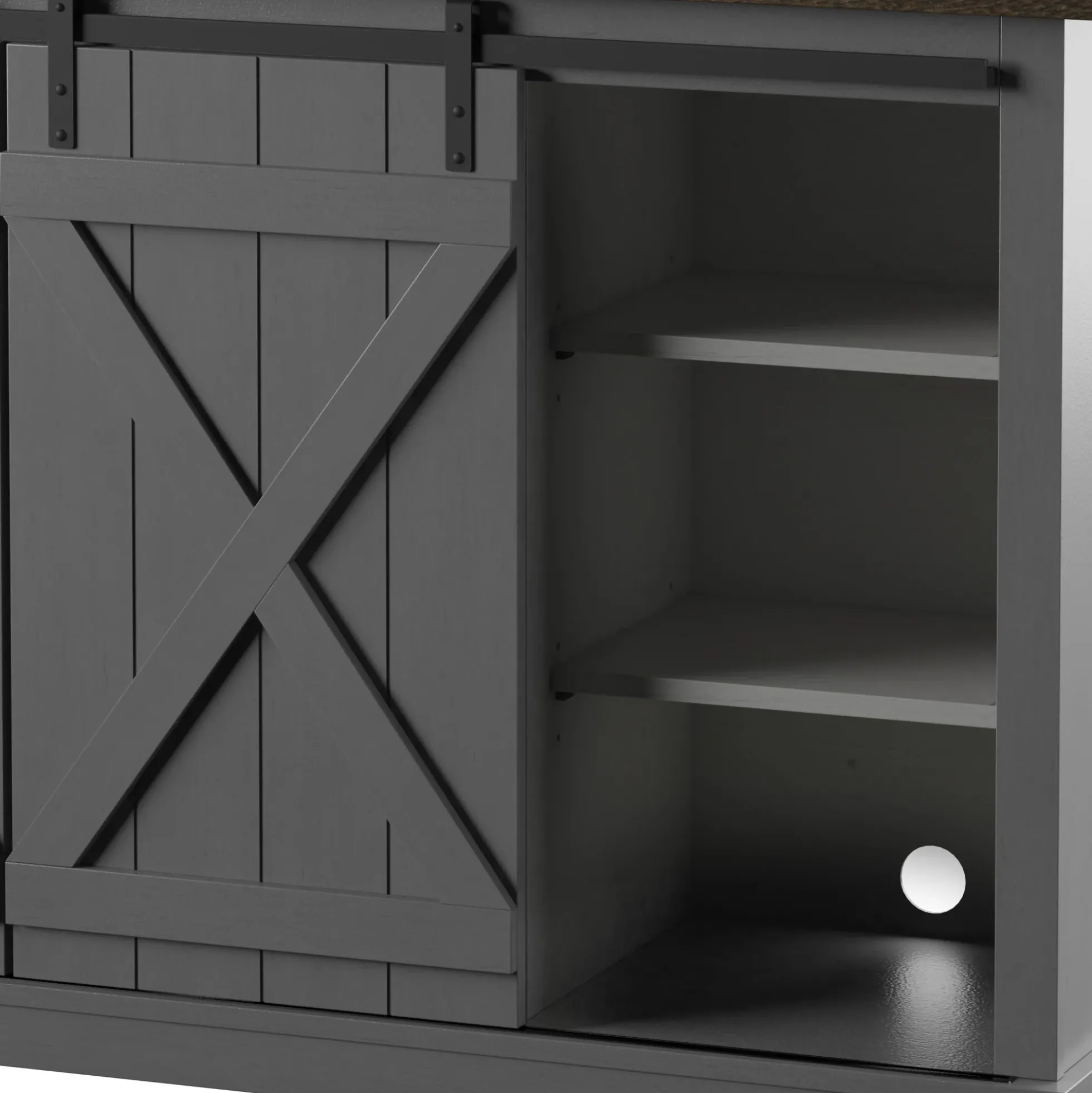 Modern Farmhouse TV Stand with Sliding Barn Doors for TVs up to 70"