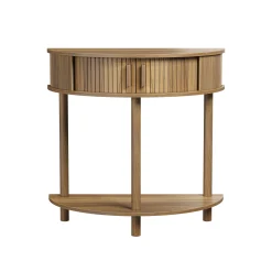 Modern Fluted Half-Moon Console Entryway Table