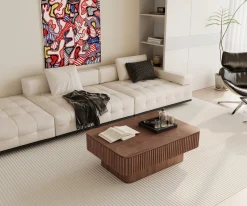 Modern Fluted Lift-top 38.6' Coffee Table