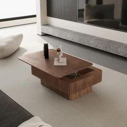 Modern Fluted Lift-top 38.6' Coffee Table
