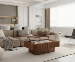 Modern Fluted Lift-top 38.6' Coffee Table