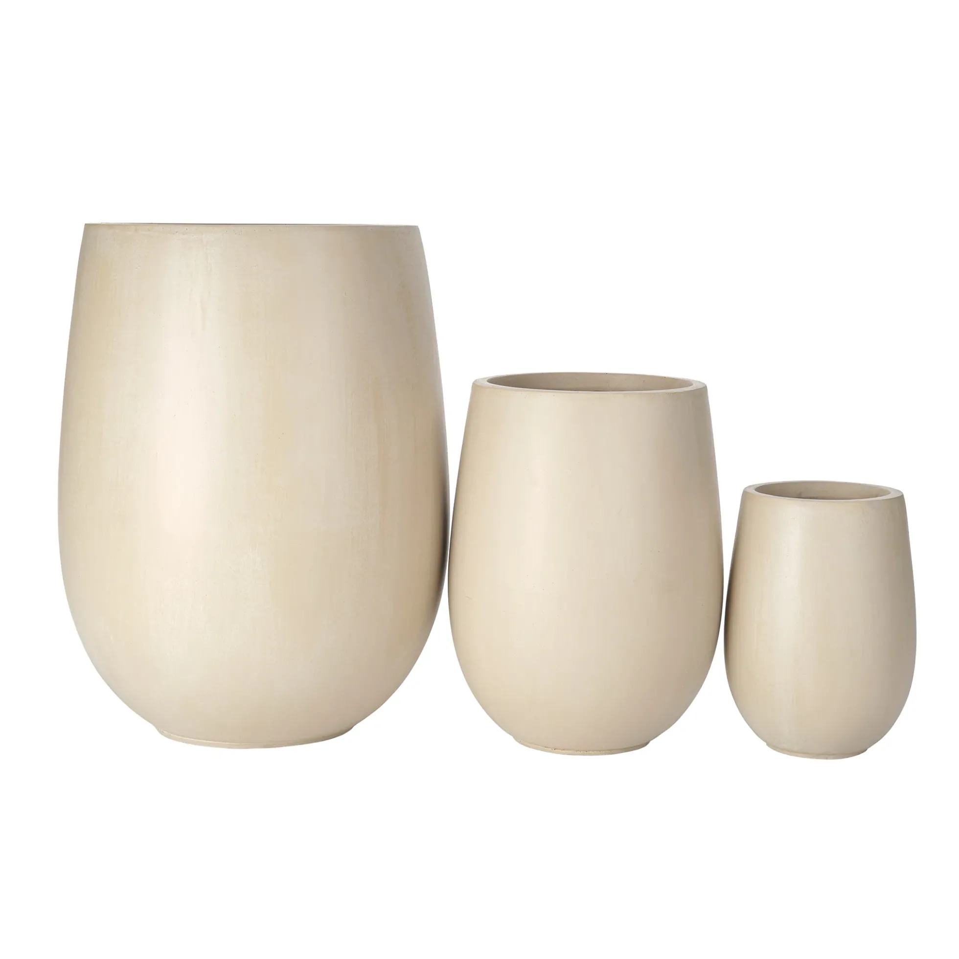 Modern Lightweight Round Outdoor Indoor Patio Planter Set of 3