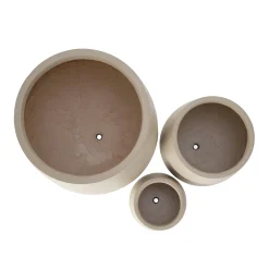 Modern Lightweight Round Outdoor Indoor Patio Planter Set of 3