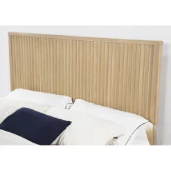 Modern Minimalist Fluted Panels Headboard Wooden Bedframe